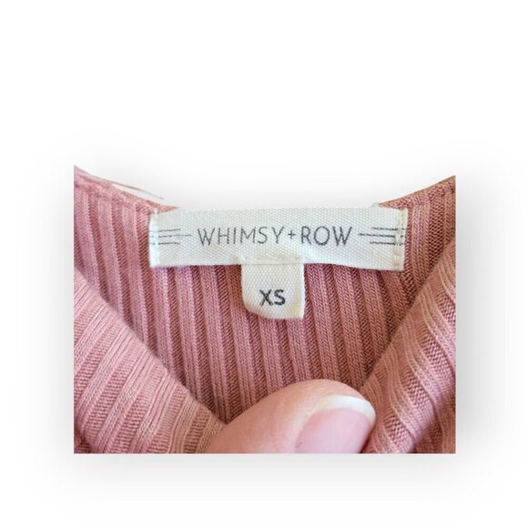 Whimsy + Row sleeveless blush ribbed square-neck modal Frankie midi dress size S - Picture 4 of 9